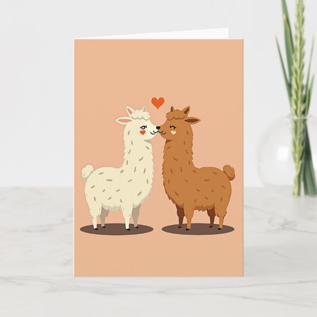 Carte de baiser de lama minimaliste (Devant)