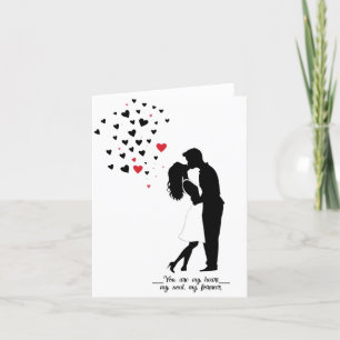 Carte de baiser en silhouette romantique - Valenti