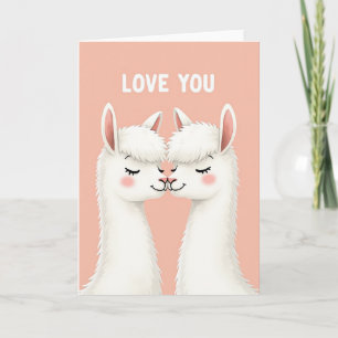 Carte de baiser Je t'aime lama