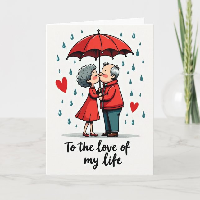 Carte de baiser romantique de l'amour de ma vie (Devant)