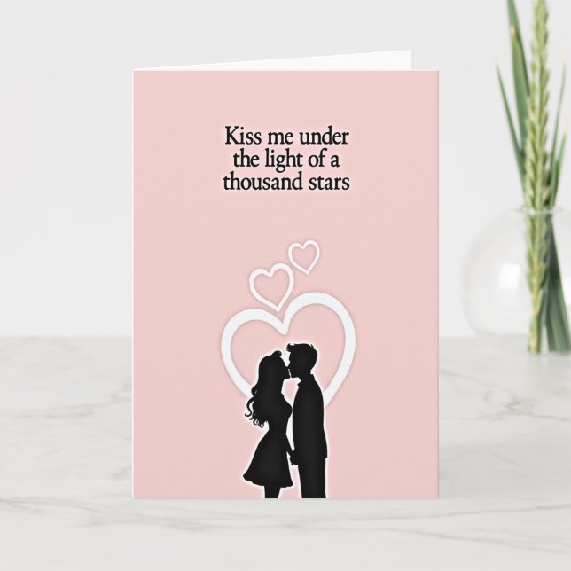 Carte de baiser romantique sous les étoiles (Devant)