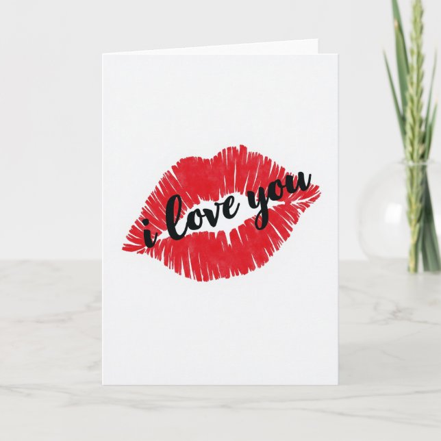 Carte de baiser simple je t'aime (Devant)