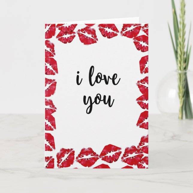 Carte de baisers Simple je t'aime (Devant)