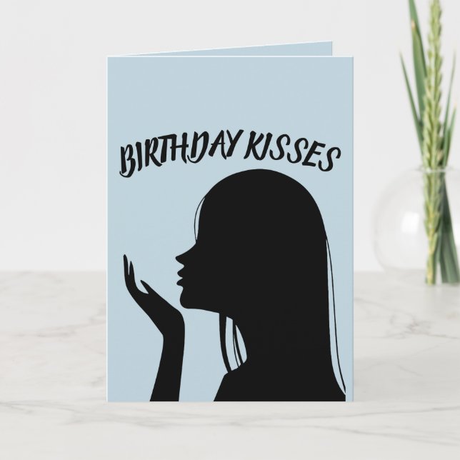 CARTE DE BAISEURS D'ANNIVERSAIRE ROMANTIQUES POUR  (Devant)
