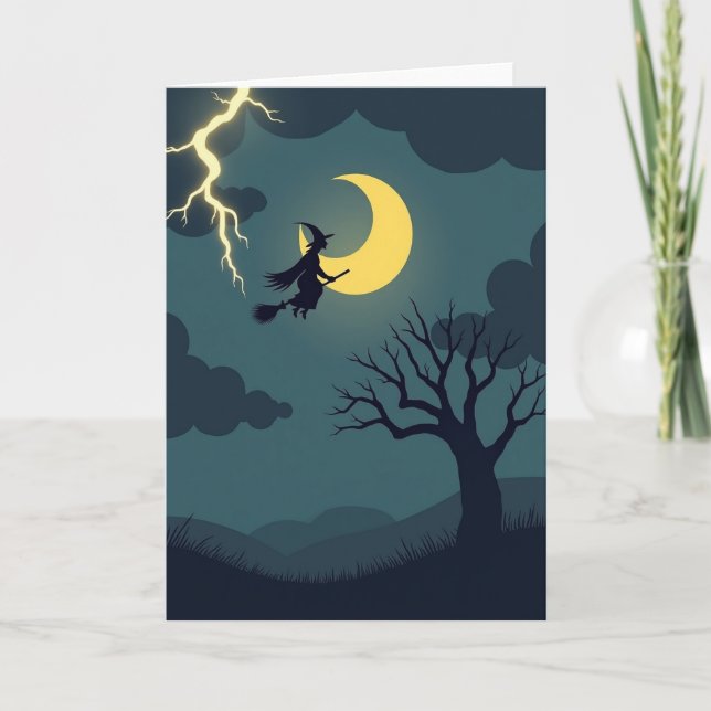 Carte de balai sous la lune (Devant)