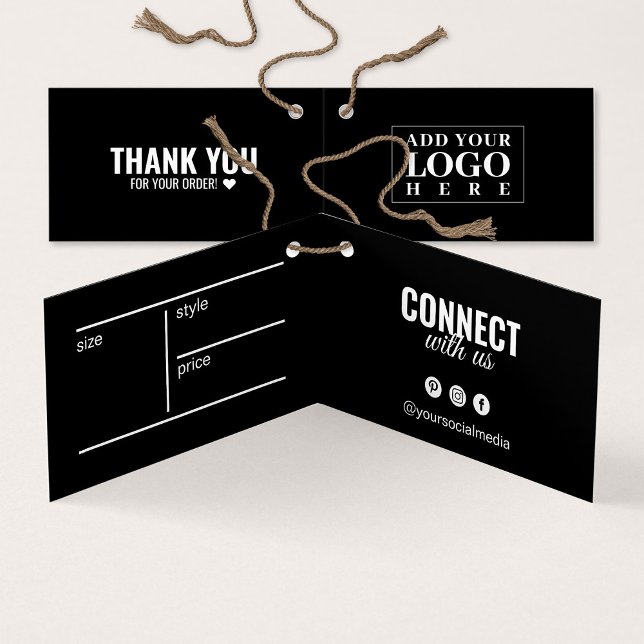 Carte de balise Hang Noir de vêtements pliés (Créateur téléchargé)