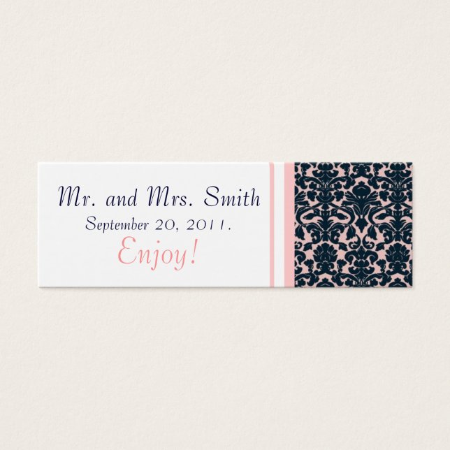 Carte de balise préférée Mariage damassé blanche d (Devant)