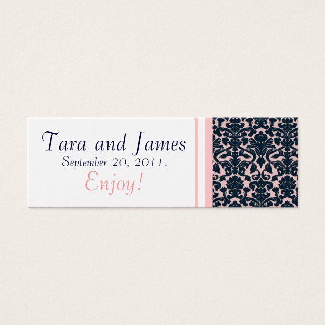 Carte de balise préférée Mariage damassé blanche d (Devant)