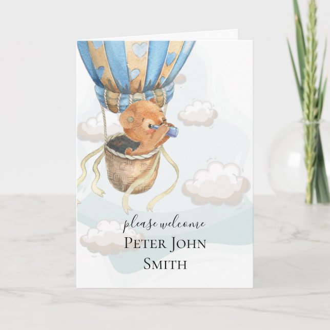 Carte de ballon à air chaud Teddy Bear (Devant)