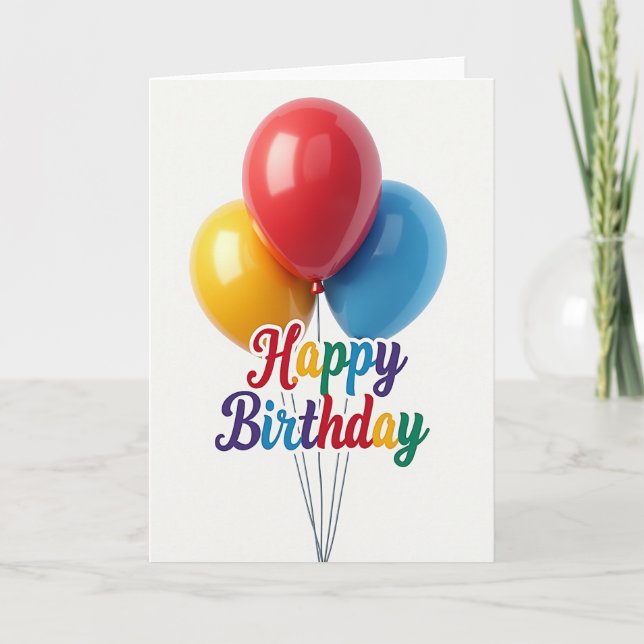 Carte de ballon brillant joyeux (Devant)