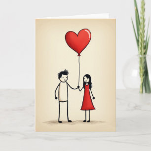 Carte de ballon d'amour romantique