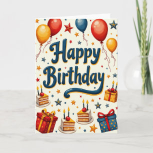 Carte de ballon de fête vibrant