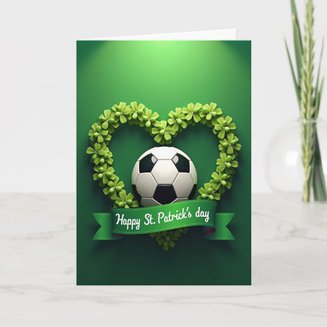 Carte de ballon de football Clover Heart (Devant)