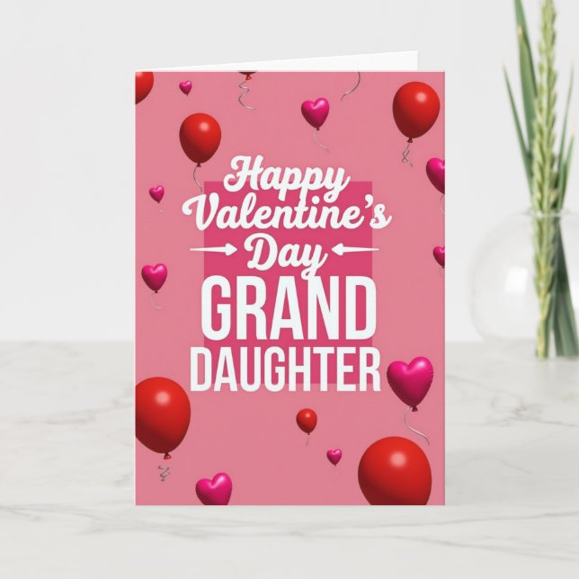Carte de ballon de la Saint-Valentin pour petite-f (Devant)