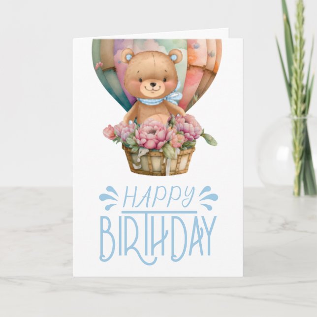 Carte de ballon d'ours en peluche (Devant)