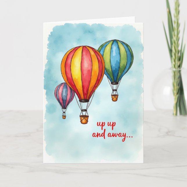 Carte de ballon en aquarelle joyeuse (Devant)