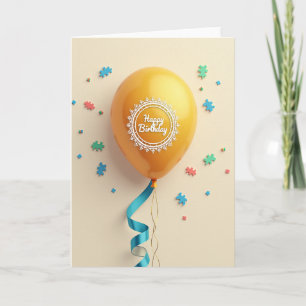 Carte de ballon en filigrane doré