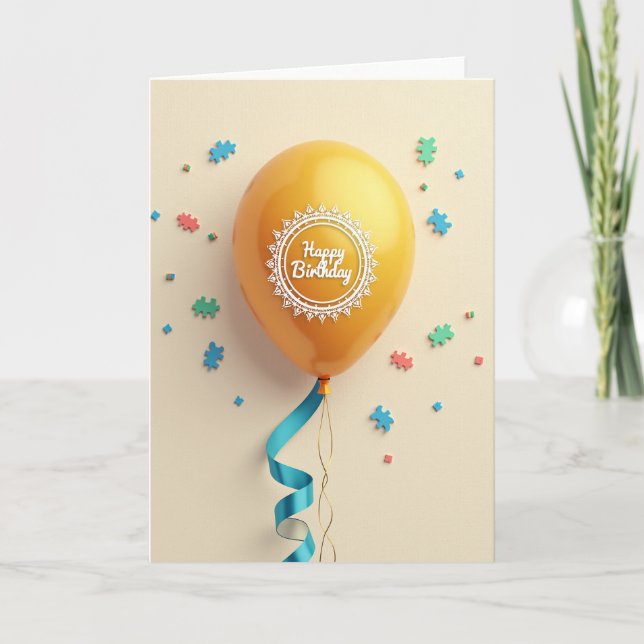 Carte de ballon en filigrane doré (Devant)