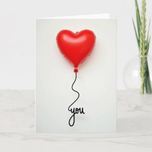 Carte de ballon en forme de cœur « Je t'aime »