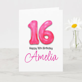 Carte de ballon numéro d'anniversaire 16 personnal