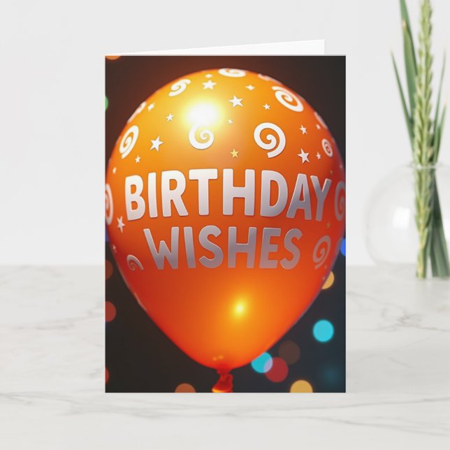 Carte de ballon orange vif (Devant)