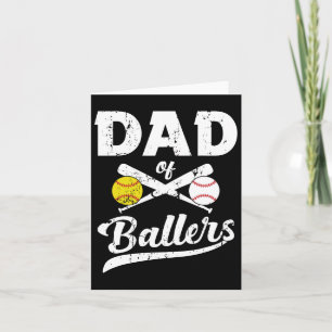 Carte De Ballon Papa De Baseball Et Joueur De Softball P