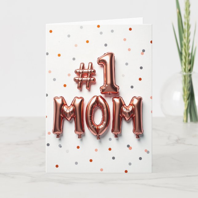 Carte de ballon pour maman numéro 1 (Devant)