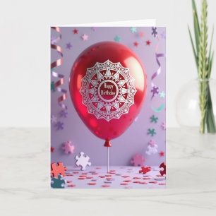 Carte de ballon rubis joyeuse