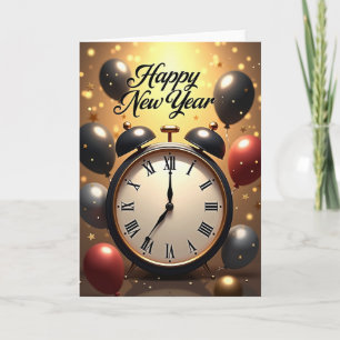 Carte de ballons de fête pour le Nouvel An