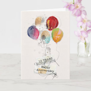 Carte de ballons du 10e anniversaire de l'employé