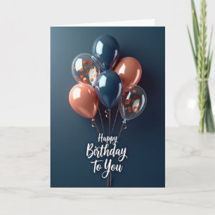 Carte de Ballons Indigo pour Anniversaire