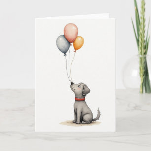 Carte de Ballons pour Chien Joyeux