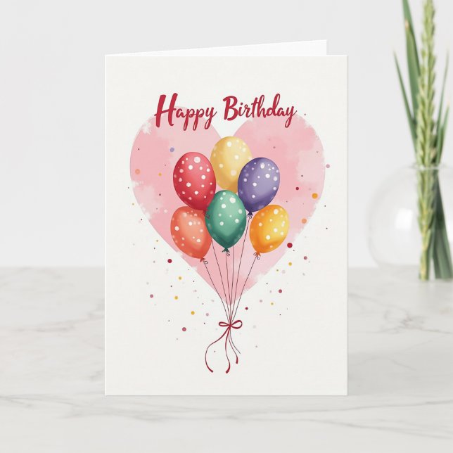Carte de Ballons Vibrants pour le Cœur (Devant)