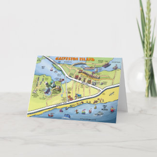 Carte de bande dessinée de Galveston le Texas