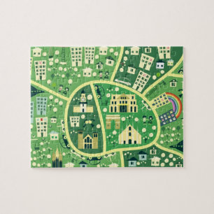 Carte de bande dessinée de puzzle de Milan