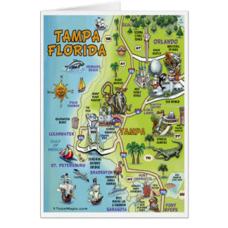 Carte de bande dessinée de Tampa la Floride