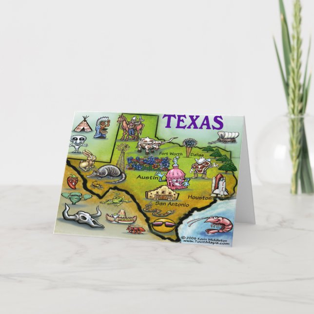 Carte de bande dessinée du TEXAS (Devant)