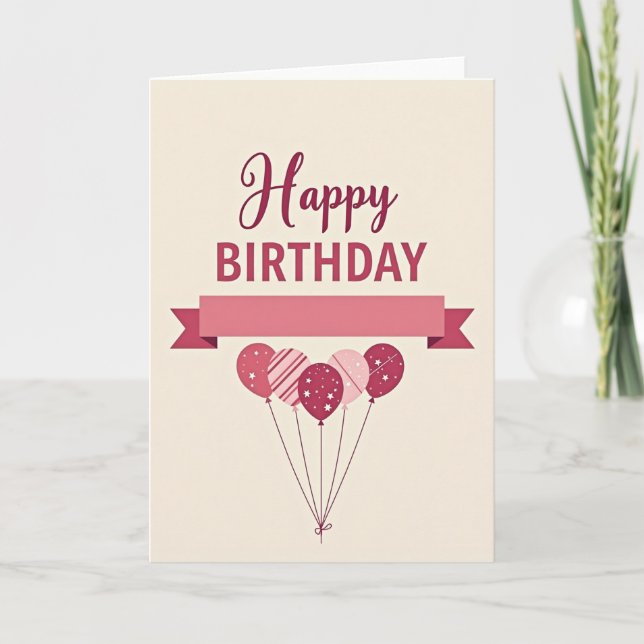 Carte de bannière d'anniversaire charmante (Devant)