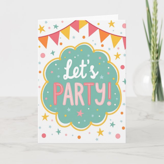 Carte de bannière d'anniversaire festive (Devant)