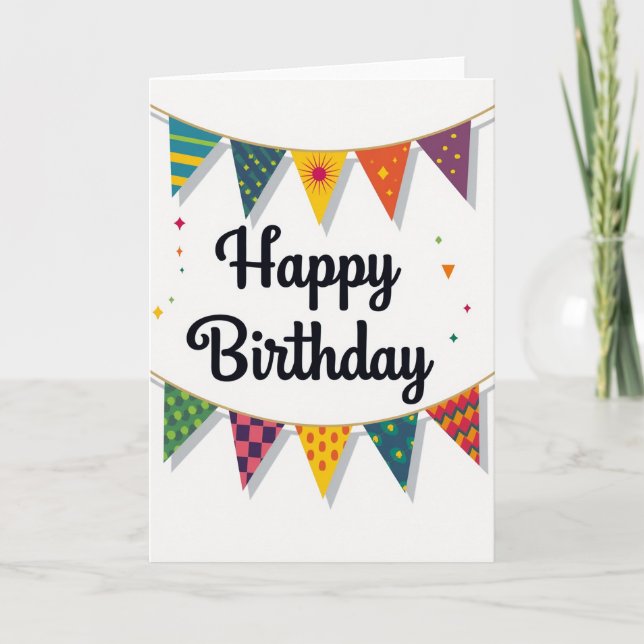 Carte de bannière d'anniversaire festive (Devant)