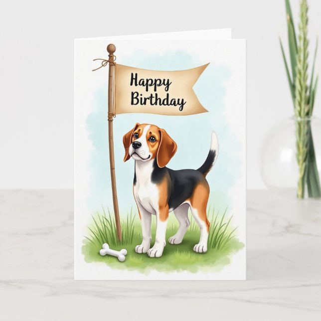 Carte de bannière de chiot mignon (Devant)