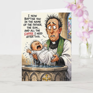 Carte de baptême drôle – Bébé qui pleure