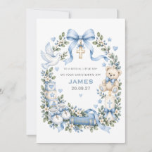 Carte de baptême personnalisée pour garçon | Baptê