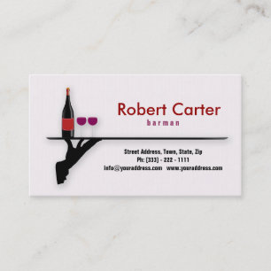 Carte de barman/vin de barre/serveuse/cocktail
