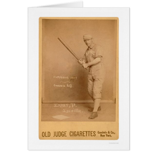 Carte de base-ball rouge d'Ehret 1889 (Devant)