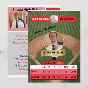 Carte de base-ball W/ Statistiques Invitations de 