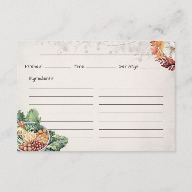 Carte de base Soup Du Jour Recette (Devant)