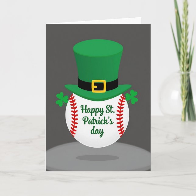 Carte de baseball à motif de chapeau vert (Devant)
