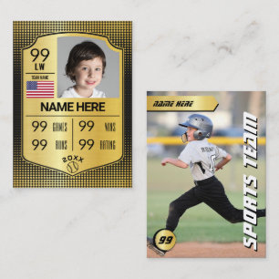 Carte de baseball de statistiques Shield de baseba