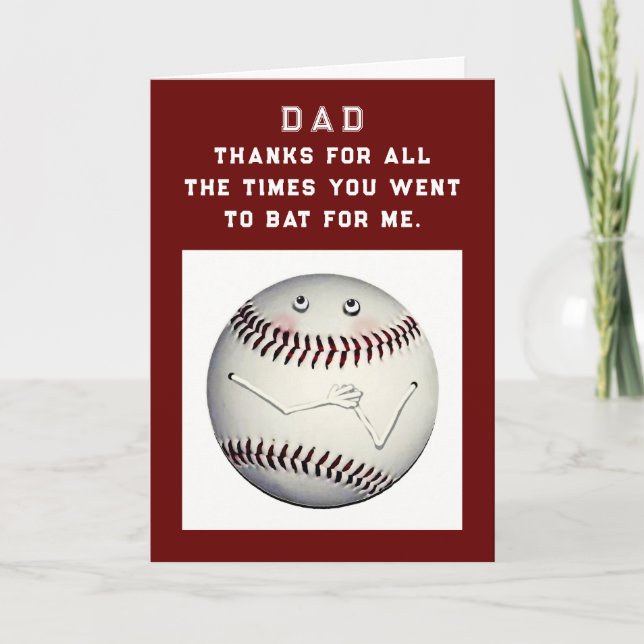 Carte de baseball drôle pour la fête des pères (Devant)